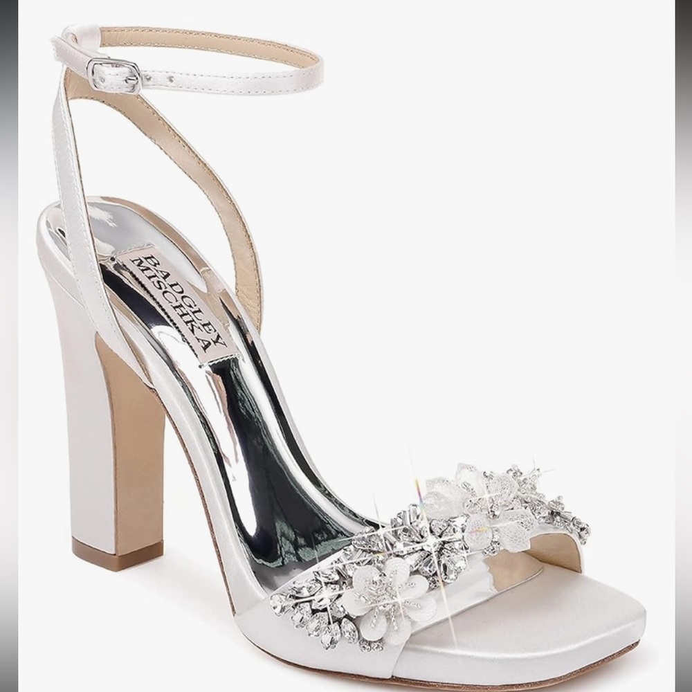 Badgley Mischka Alexa Embelished Block Heel size 9.5 wedding